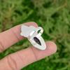 Natural Chevron Amethyst Gemstone Stackable Ring Size 8.75 925 Silver For Women