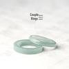 A-Grade Natural Jade Light Blue Square Couple Rings – Ice Type for Men & Women
