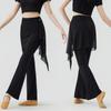 Women's Black Flowy Dance Pants: Hip-Covering, Slightly Flared, Modern Two-Piece Look