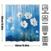 1pc White Poppies Shower Curtain Oil Painting Style - Textured Brushstrokes, Delicate Petals & Vivid Blue Sky Design 70x70 Inche
