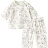 TONGTAI Unisex 100% Cotton 3/4 Sleeve Summer Pajama Set