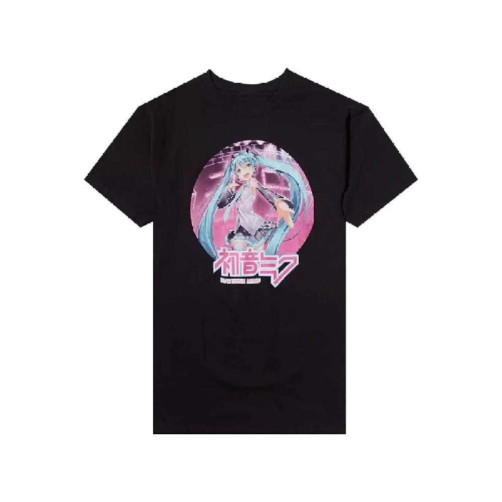 

25 Новая Модная Популярная Футболка Унисекс С Круглым Вырезом и Коротким Рукавом Футболка Hatsune Miku Фольгированная Джамбо Принт Футболка5 XXXXXL чёрный