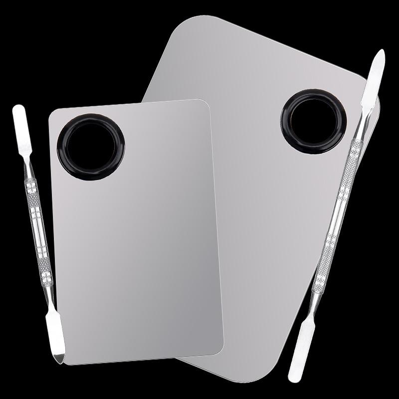 Stainless Steel Makeup Mixing Palette Set - Small & Large Sizes