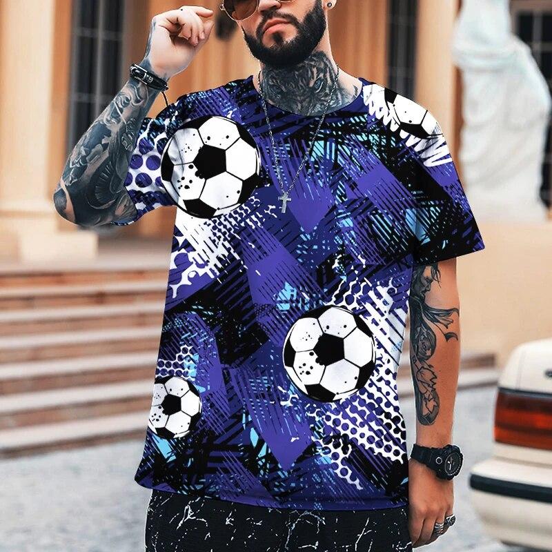 Letní pánské tričko Fotbalové mistrovství světa Cool 3D potisk Tričko s kulatým výstřihem Vysoce kvalitní S-6XL