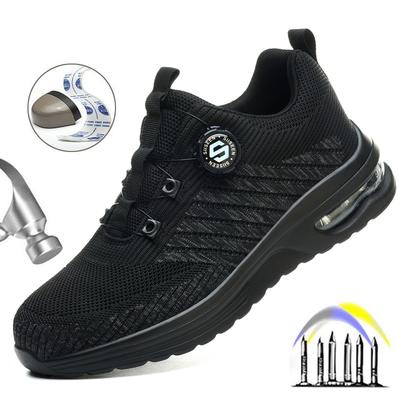 Chaussures de sécurité légères pour hommes, baskets de travail à coussin d'air, chaussures à embout en acier, bottes de sécurité de construction, chaussures de travail anti-écrasement