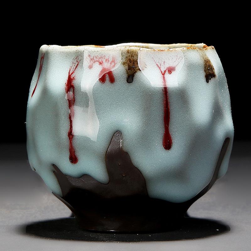 Wabi-sabi Tea Cup Handmade Japanese Retro Coarse Pottery Coffee Cup Cross-border Ceramic Tea Cup Household Water Cup Zen
