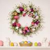 Easter Door Wreath 17 Inch Artificial Spring Flower Wreath Funny Front Door Decor for Home Entryway Yard Patio Farmhouse Party