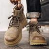 Male Shoes Genuine Leather Walking Boots Lace Up High Quality Outdoor Motocross Boots Men Thick Sole Men's Casual Shoes