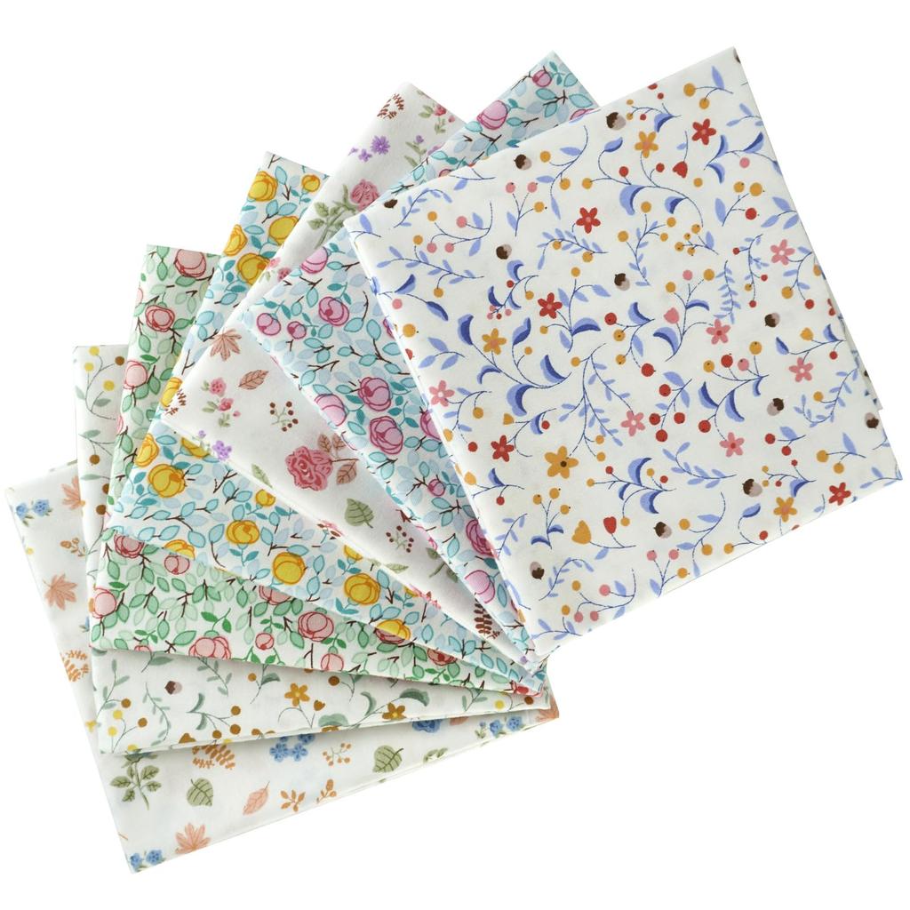 Set of 7 Floral Rose and Tulip Patchwork Printed Cute Fabric Lucky DIY Craft Fabric 46x56cm Fabrics, 100% Cotton, Designs, Fabric, Fabric, Scraps,