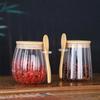 Glass Tea Jar with Spoon Sealed Jar High Borosilicate Glass Tea Storage Jar Tea Storage Jar Storage Jar Storage Bottle Storage Jar(Round storage tank
