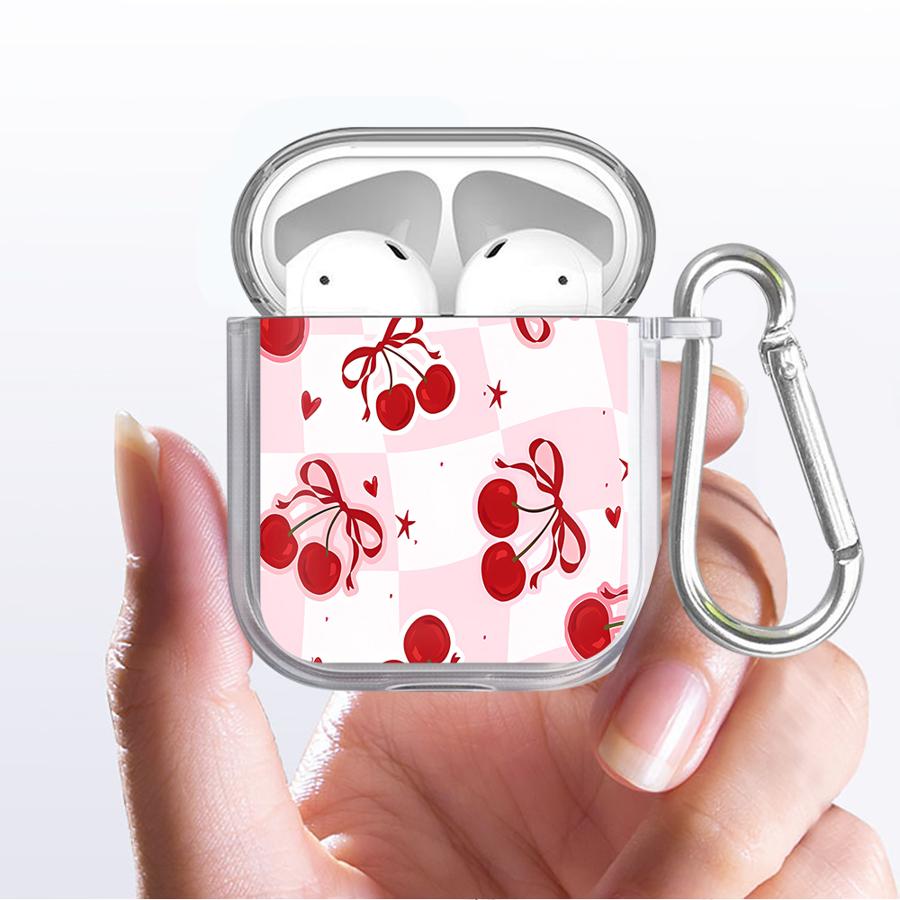 Clear Earphone Cases Cover Case For Airpods Pro3 3 1 Pro 2 Pro2 4 Red Lovely Cherry