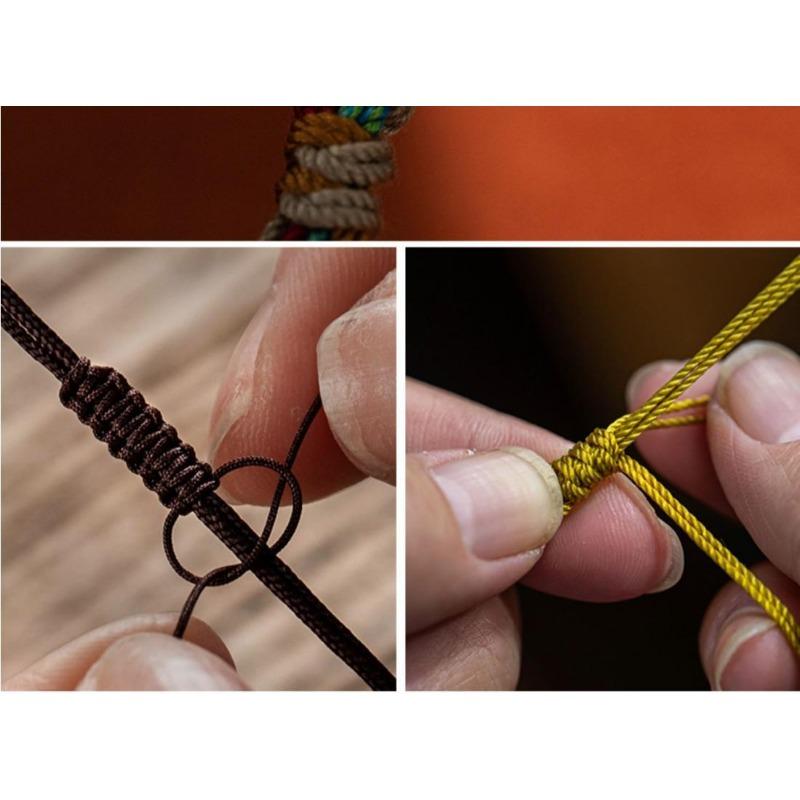 Hand-woven Colorful Hand Rope Plain Rope Hand Rubbing Cotton Bracelet Jewelry Ethnic Style Bracelet Adjustable Gift