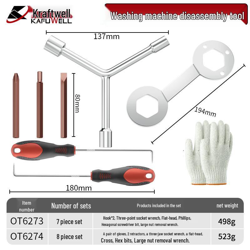 Kafweil Washing Machine Disassembly Tool: Pulsator Core Maintenance and Cleaning Kit.