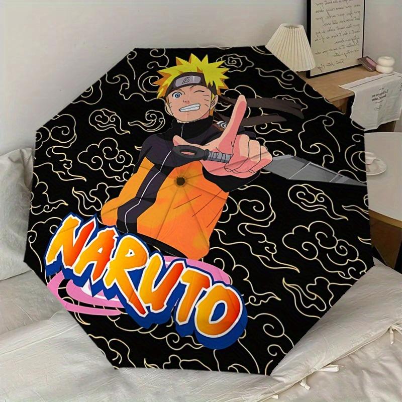 1pc Naruto Anime Umbrella with Naruto Naruto & Naruto Text - Automatic Open/Close, Tri-Fold Compact Design, 8-Rib Sturdy Frame