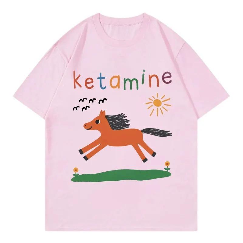 Vtipné ketaminové koňské meme tričko Pánské Dámské oblečení Harajuku Y2k Trička s krátkým rukávem Letní móda Ležérní trička