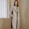MAXZA Cashmere Wool Blend Color Block Handmade Long Coat Cc10hc306on
