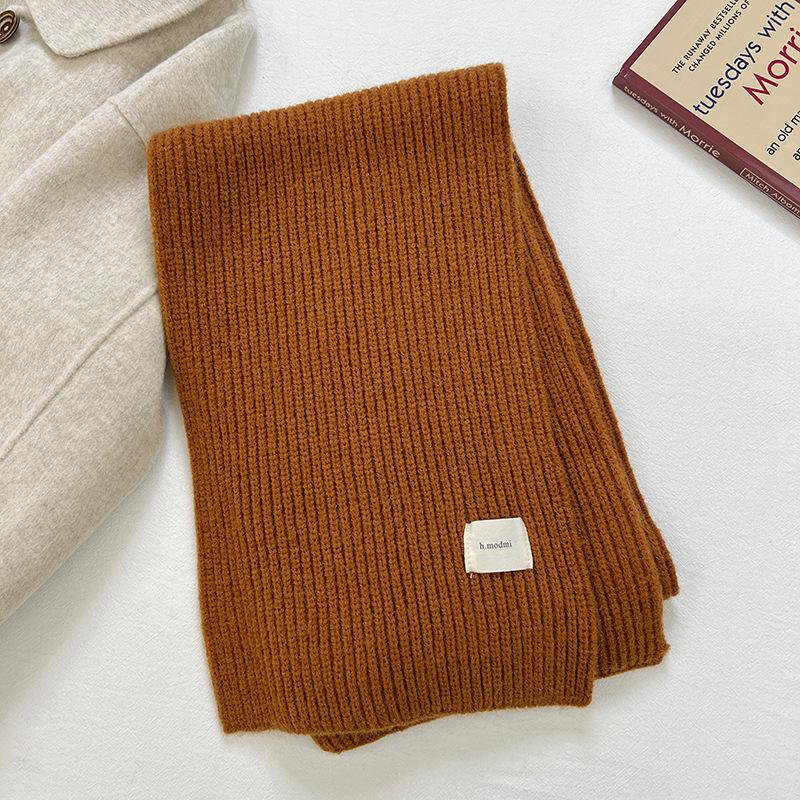 

New Classic Retro Knitted Scarf Men Women couple Korean Ins Thickened Soft Warm Solid Couple Scarves Thermal Muffler Male Female