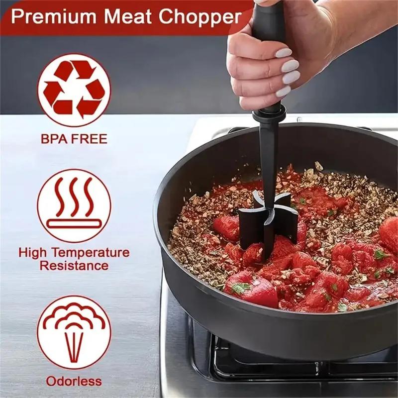 1pcs Meat Chopper, Meat Shredder, Heat Resistant Suitable for Hamburger Meat Ground Beef Smasher