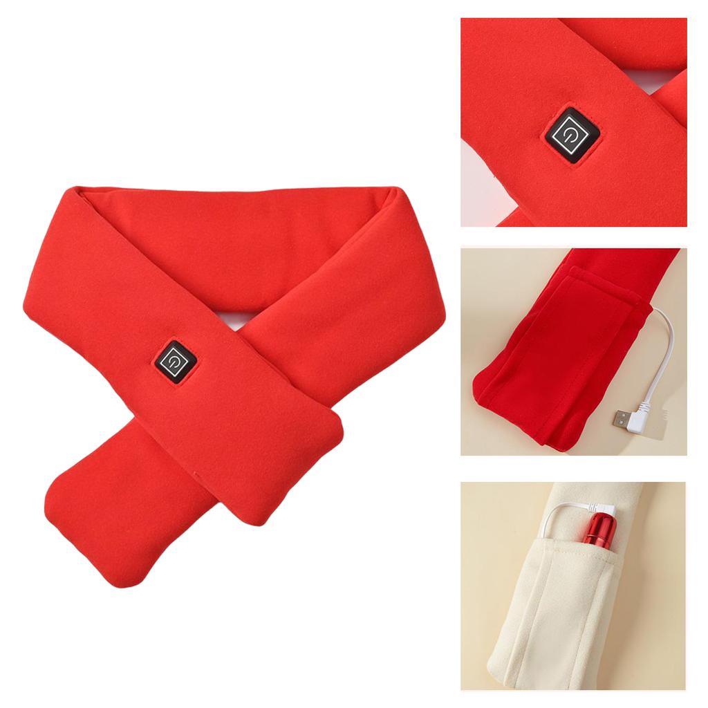 USB Rechargeable Electric Heated Scarf for Winter Warmth with 3 Adjustable Temperature Setting Neck Warmer Heater Wrap