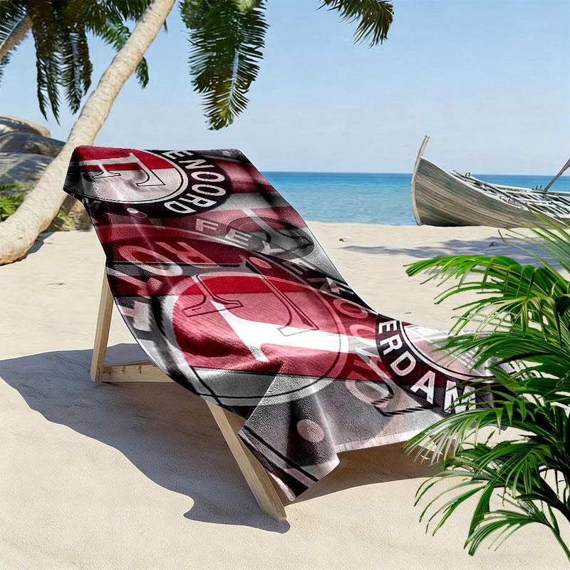 Asciugamano da Spiaggia Feyenoord Rotterdam Stampato, Asciugamano Grande Morbido Asciugatura Rapida per Spiaggia Campeggio Nuoto