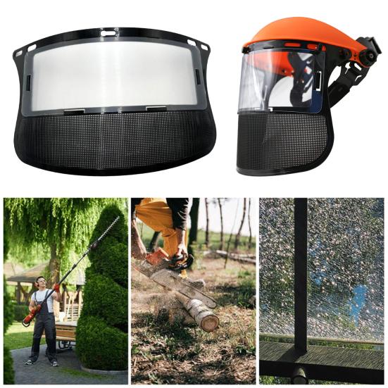 Steel Wire Mesh Face Shield Safety Helmets Attachment Full Face Protection from Flying Debris Heavy Duty Face Protector for Forestry Outdoor Work