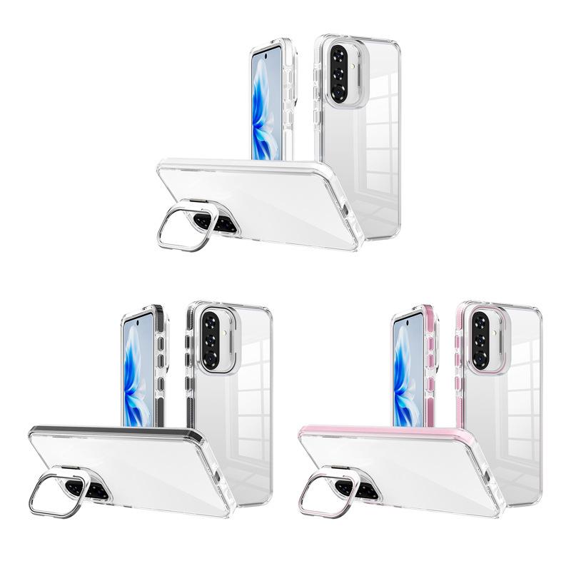 Applicable To Samsung A36/A56 Acrylic Transparent Mobile Phone Case A26 Metal Frame Invisible Bracket Mobile Phone Case
