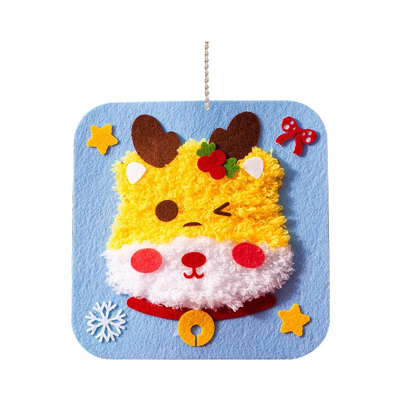 Christmas Felt Sewing Kit for Kids Educational DIY Craft Set Nonwoven Fabric Lacing Activity Holiday Themed Ornament Making Preschool Learning Toy