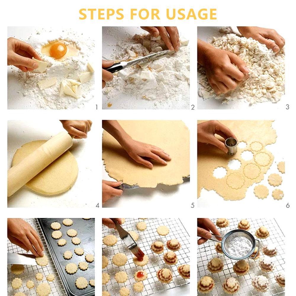 24Pcs Cookie Cutters Moulds Set DIY Stainless Steel Biscuit Slicer Geometric Shapes Mini Kitchen Baking AccsKitchen Supplies