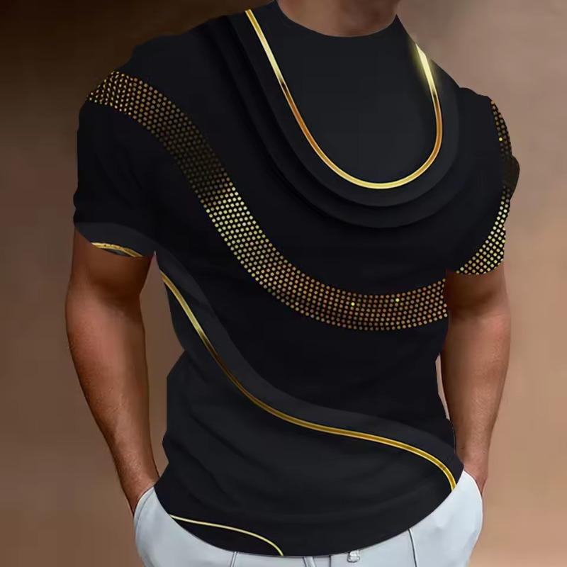 

3d Stripe Printed Men S T-Shirts Fashion T-Shirts for Men Street Designer Short Sleeved Oversized Top Tees Daily Casual Sportswear S