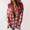 Women's Plaid Fashion Fleece Coats Winter Warm Hooded Fleece Jackets  Casual Outwear Large Size Loose Comfortable Coat
