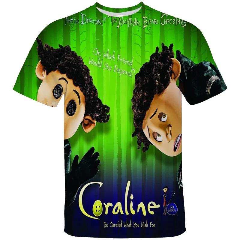 Maglietta Grafica Vintage Spettrale di Coraline Unisex Manica Corta