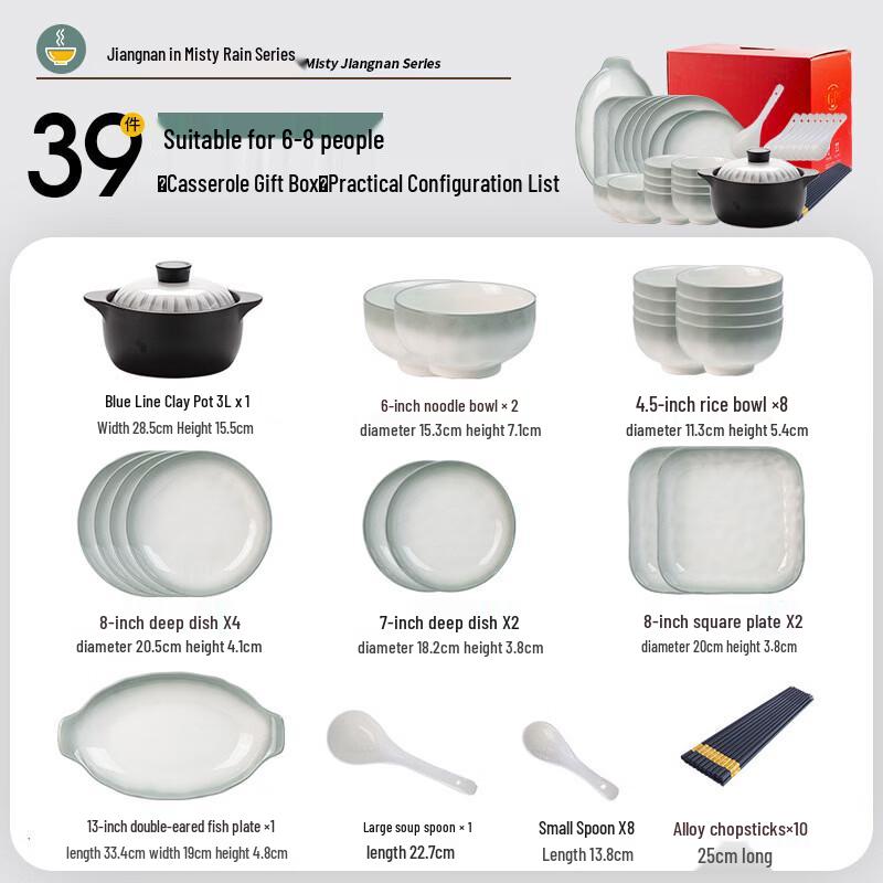 Huazao Baijia WA Underglaze Ceramic Dinnerware Set