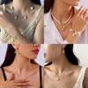 Summer Seashell Necklace And Bracelet Set With Alloy Pendant For Women