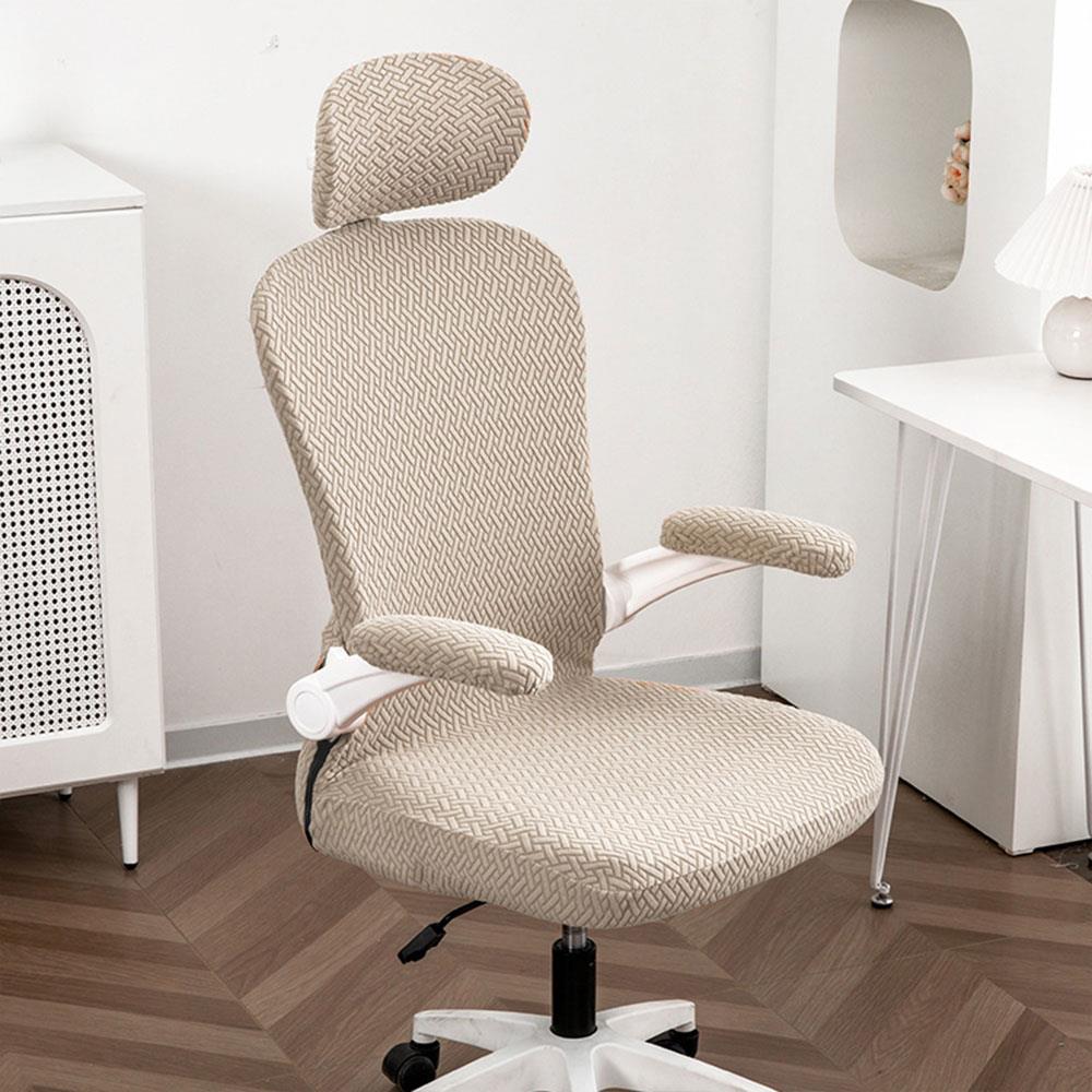 1pcs/set Computer Gaming Swivel Chair Cover Home Office Universal Ergonomic Elastic Chair Seat Cover Armrest Cover Headrest