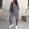 2024 Women's Casual Loose Long Sleeve Sweatshirt and Harem Pants Set for Autumn and Winter