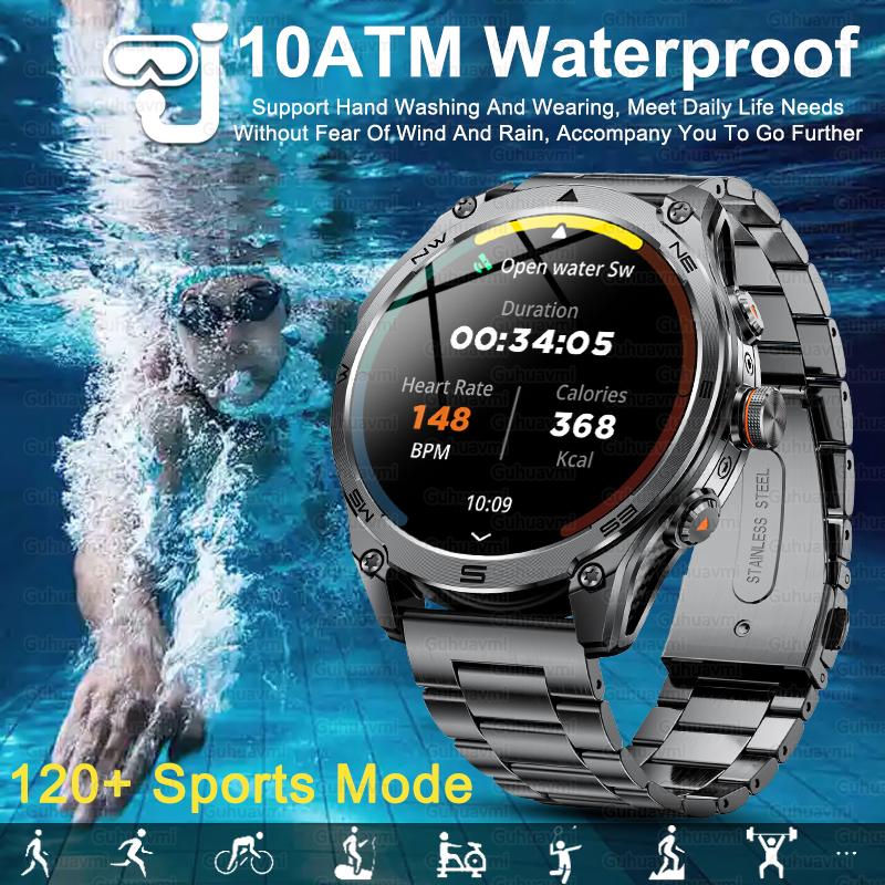 New Military GPS Smart Watch Men 10ATM Waterproof Outdoor Sport Fitness Tracker Health Monitor Bluetooth Call Smartwatches