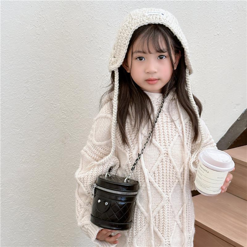 Stylish Mini Children's Backpack Pu Korean Cute Quilted Crossbody Bag For Kids