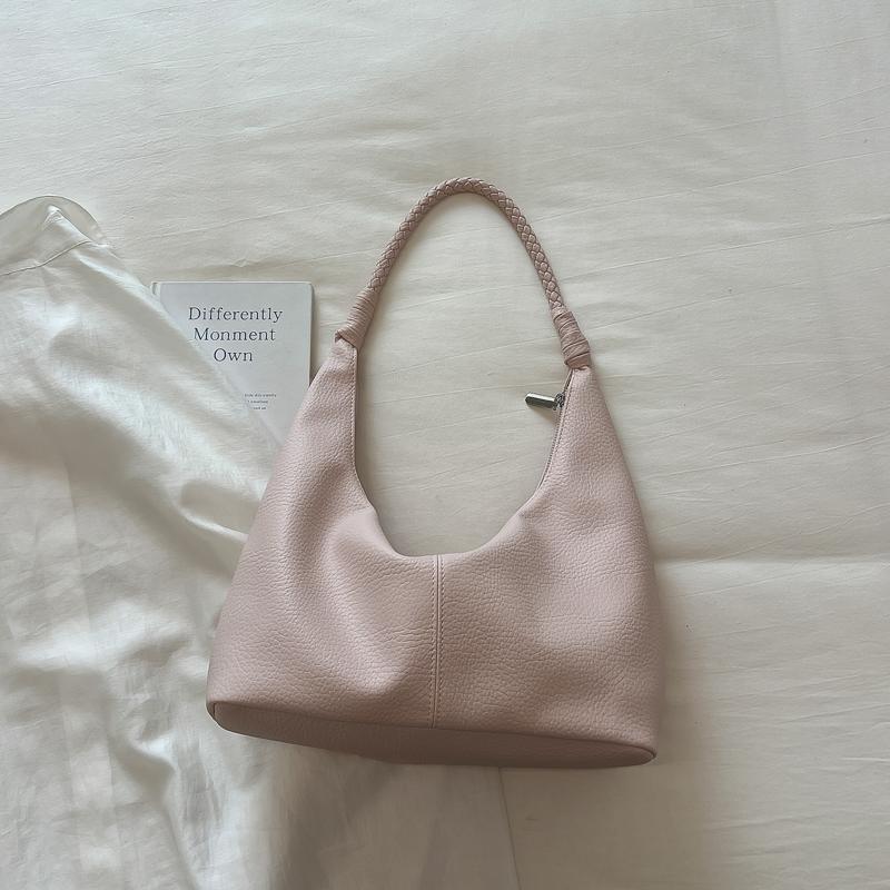 Stylish Faux Leather Hobo Bag with Braided Shoulder Strap Slouchy Large Capacity Zip Top Tote Purse