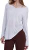Ausing Yoga Pilates Long Sleeve with Side UV Comfortable for Sports and Hot Size L Women's Blouse, Top, T-Shirt Drawstring, See-Through Design,
