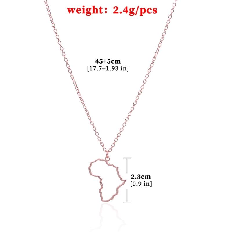 Collier à breloques carte de l'afrique, bijoux, pendentif drapeau creux, chaîne de clavicule, ethnique traditionnelle, carte de l'afrique, bijoux cadeau unisexe