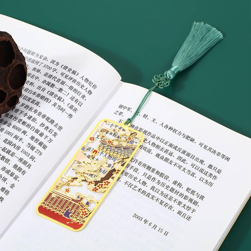 Tassel Brass Bookmark Painted Pagination Mark Retro Book Clip  School Office Supplies