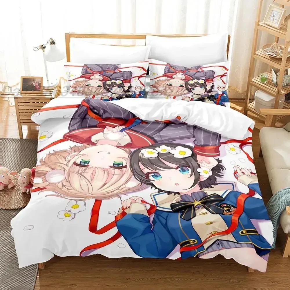 ŌOzora-Subaru Bedding Set Single Twin Full Queen King Size Bed Set Aldult Kid Bedroom Duvetcover Sets 3D Anime Kawaii bed