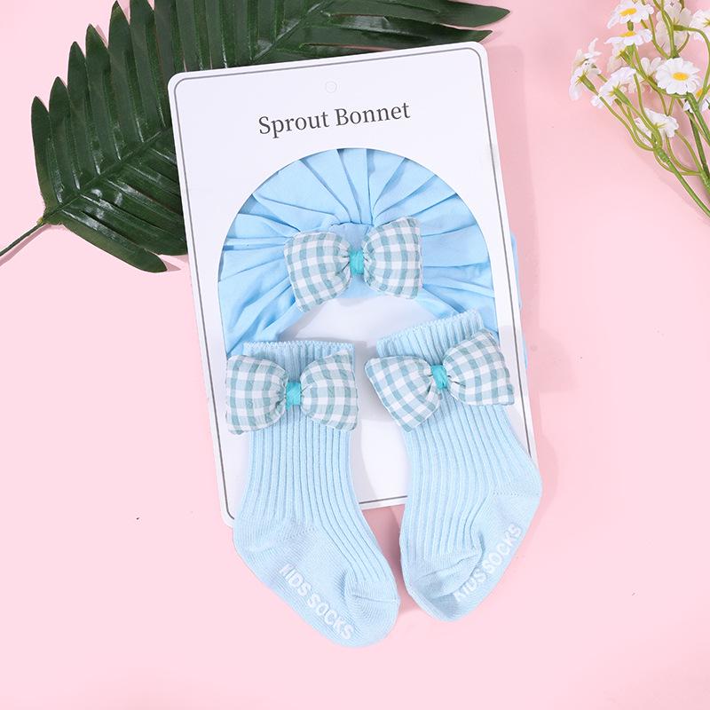 Top Seller: Newborn Baby Hat & Socks Set with Cute Bow Accessories - Popular in Europe, America & Middle East