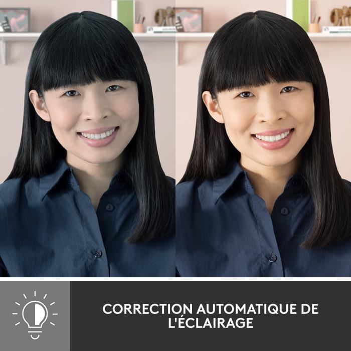 Webcam - full hd 1080p - logitech - brio 300 - microphone intégré - rose