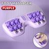 Foot massager, 4 rows of rollers, acupoint massage for relaxation, suitable for daily home foot massage and relaxation