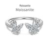 Moissanit S925 Sterling Silber Damenring - D Farbe, Super Glanz, Geometrisches Wassertropfen-Design, Ideal für Hochzeiten und Bankette