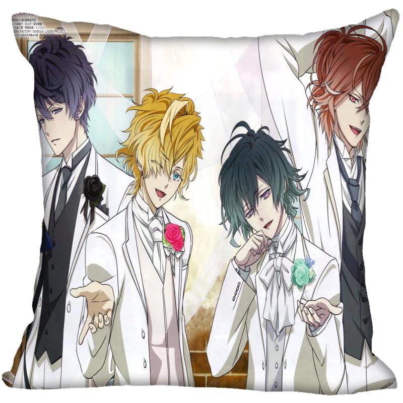 HEARMNY Anime DIABOLIK LOVERS Pillowcase Bedroom Home Decorative Gift Pillow Cover Square Zipper Pillow Cases Satin Soft Fabric