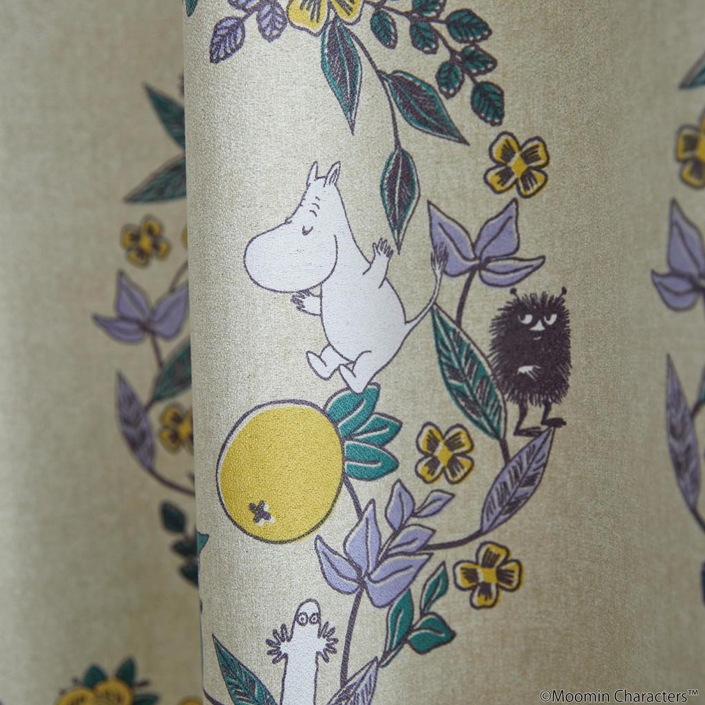 Suminoe MOOMIN Fruit Garden Curtain 1 100 x 135 Y Drape, Panel, cm, 323-76014