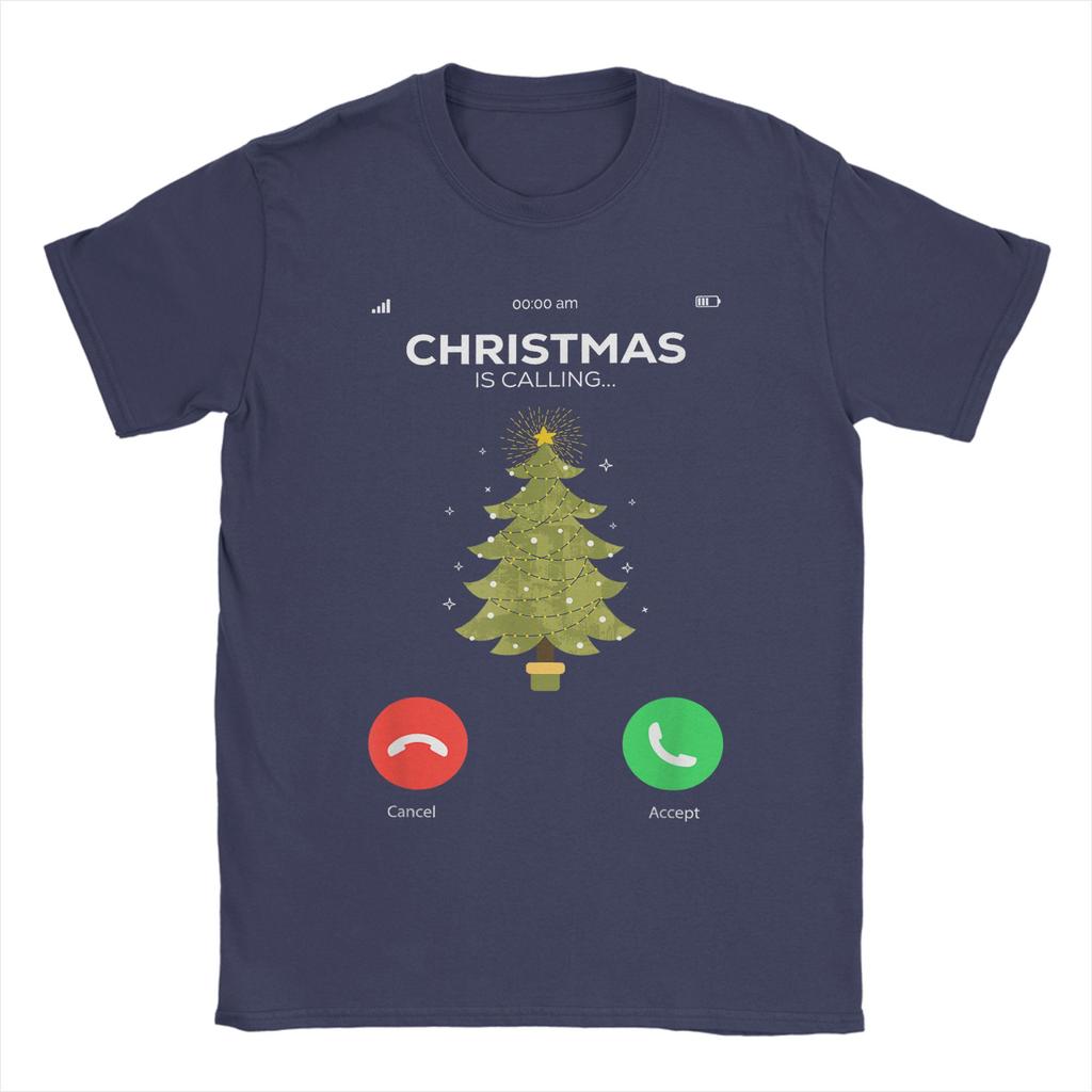 Weihnachten ruft Weihnachts-Pyjama Lustiger Weihnachtsbaum Herren T-Shirts Lustige T-Shirts Kurzarm O-Ausschnitt T-Shirts Sommer Tops