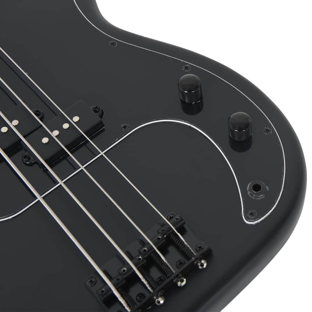 Vidaxl Bass Guitar For Beginners, With Bag, Black, 4/4, 46"